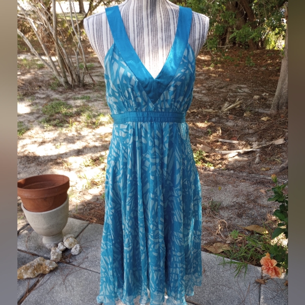 Feminine and Flowy Blue Print Halter Dress